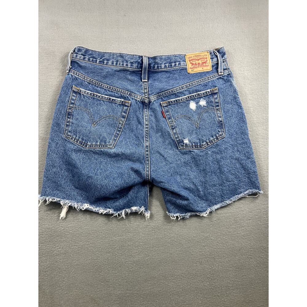 Vintage Y2K Levi 501 Distressed Button Fly Shorts Women Size 32 - Picture 3 of 7